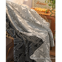 Double side colors office  geometric acrylic throw blanket